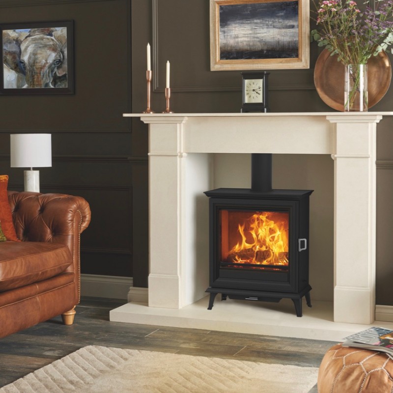 Sheraton 5 Wide Wood Burning Stove| Stovax | Periodhomeandinteriors.co.uk